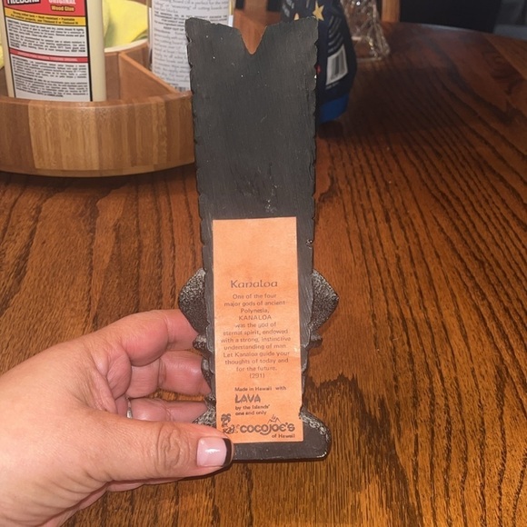 Coco Joe’s Vintage Tiki God Kanaloa #291 Made In Hawaii Black Lava 8.25" Tall - Picture 5 of 7